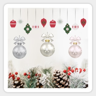 Christmas Pine & Snow Decor Sticker